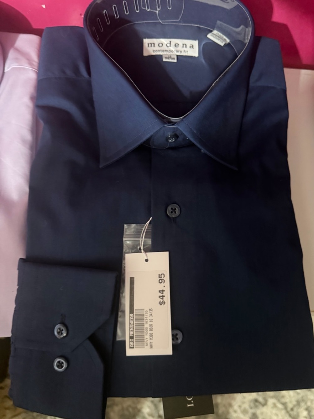 Modena Men’s Navy Dress Shirt - Contemporary Fit